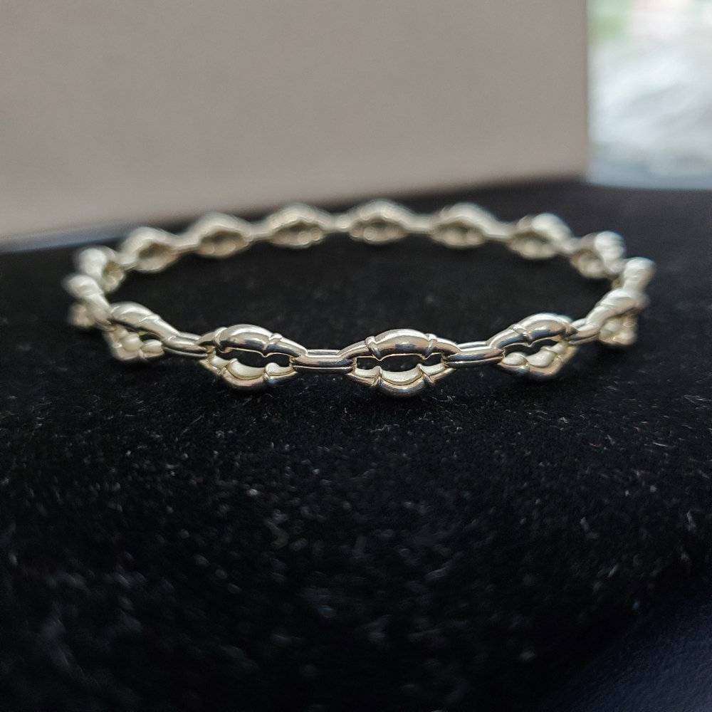 Scott Kay Openwork Bangle Bolo Link Bracelet Solid Sterling Silver